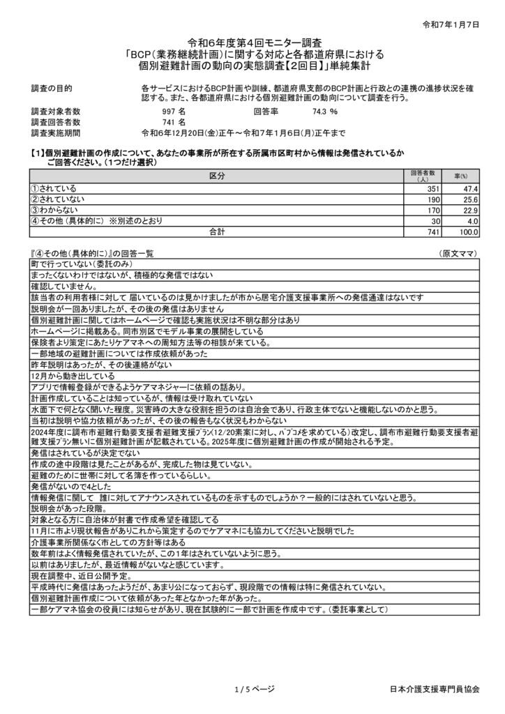 250107令和６年度第４回【２回目】モニター調査_集計のサムネイル